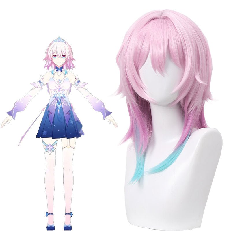 Honkai: Star Rail March 7th Pink Gradient Blue Cosplay Wig - lemailwigs