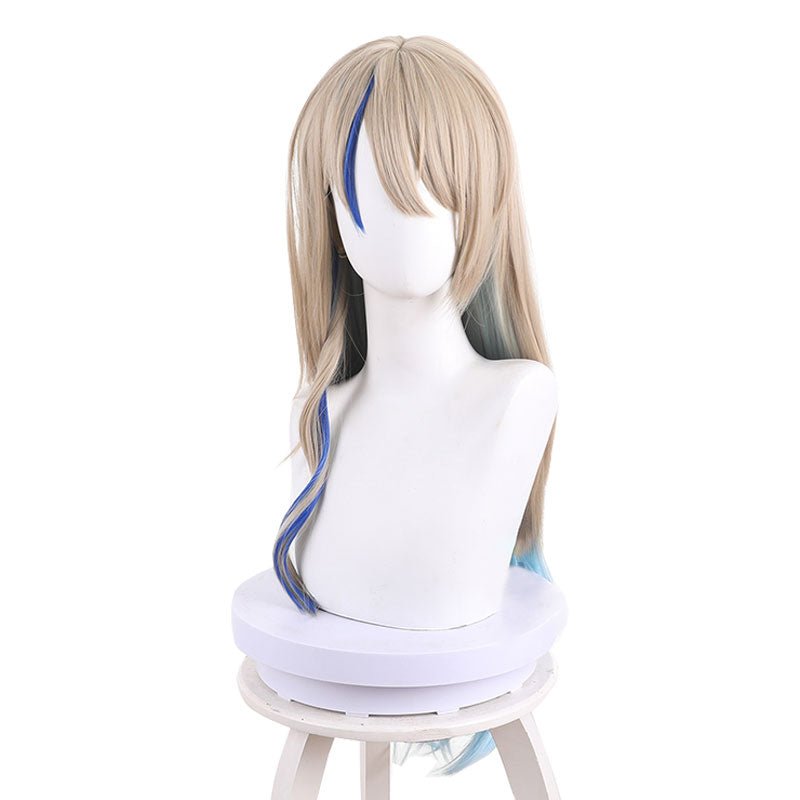 Honkai: Star Rail Serval Light Brown Mixed Blue Cosplay Wig - lemailwigs