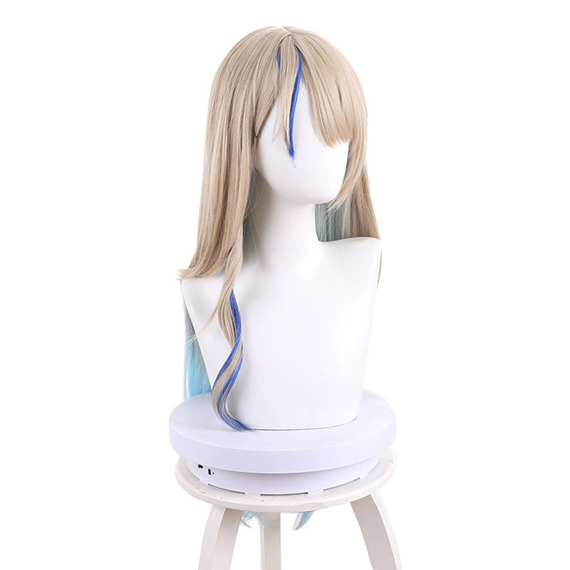 Honkai: Star Rail Serval Light Brown Mixed Blue Cosplay Wig - lemailwigs