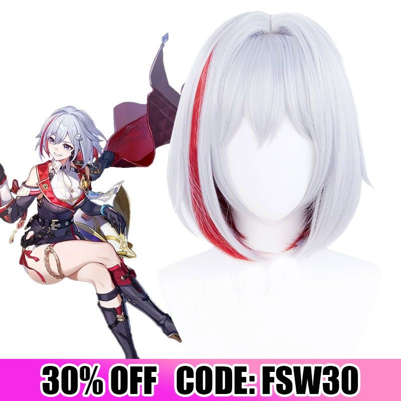 Honkai: Star Rail Topaz Grey Mixed Red Cosplay Wig - lemailwigs