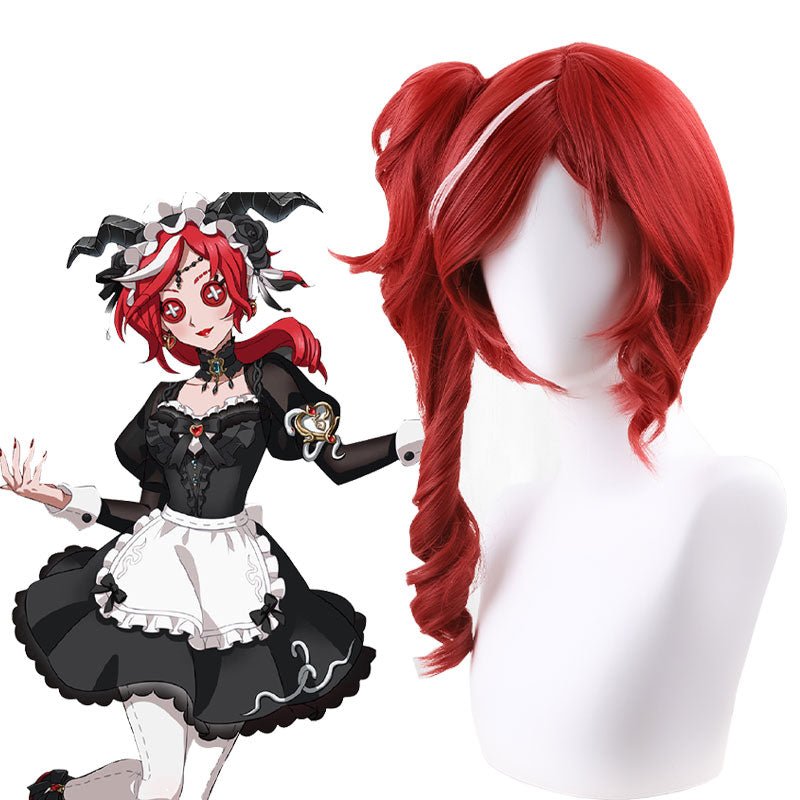 Identity V Crimson Red Mixed White Cosplay Wig - lemailwigs
