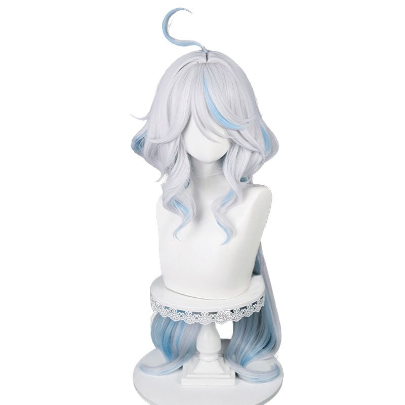 [In Stock] Genshin Impact Furina Silver Mixed Blue Cosplay Wig - lemailwigs