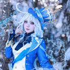 [In Stock] Genshin Impact Furina Silver Mixed Blue Cosplay Wig - lemailwigs