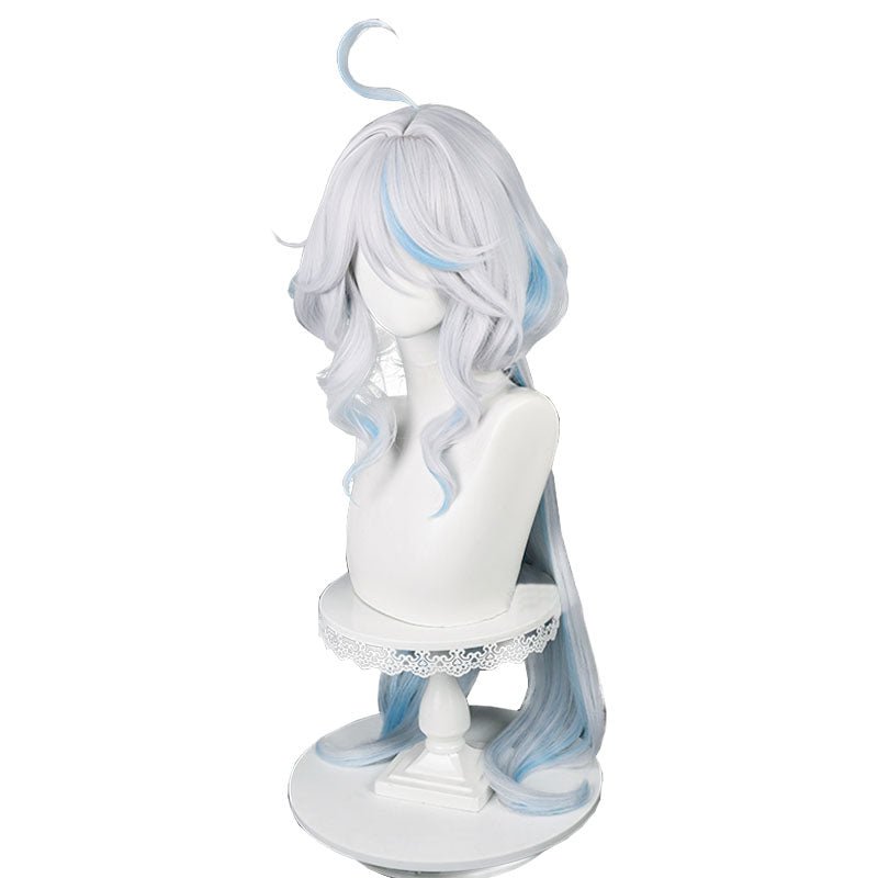 [In Stock] Genshin Impact Furina Silver Mixed Blue Cosplay Wig - lemailwigs