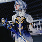 [In Stock] Genshin Impact Furina Silver Mixed Blue Cosplay Wig - lemailwigs