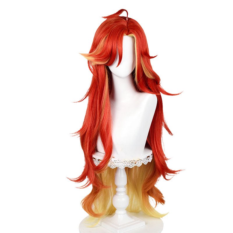 【In stock】Genshin Impact Mavuika Pyro Archon Red Mixed Yellow Long Cosplay Wig - lemailwigs