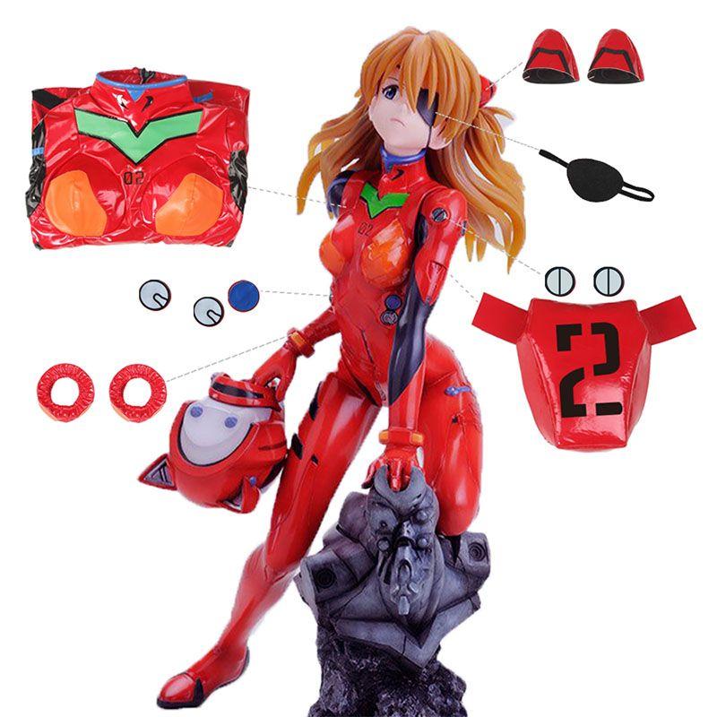 【In Stock】L - email Wig Anime EVA Asuka Langley Combat Suit Cosplay Costume - lemailwigs