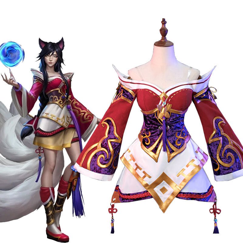 In Stock】LOL The Nine Tailed Fox Ahri Cosplay Costume – lemailwigs