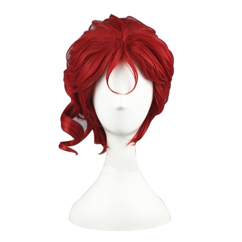 JoJo's Bizarre Adventure Kakyouin Noriaki Short Red Curly Cosplay Wigs - lemailwigs