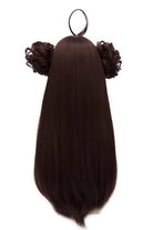 Kantai Collection KanColle Kongou Long Straight With Two Buns Dark Brown Cosplay Wigs - lemailwigs