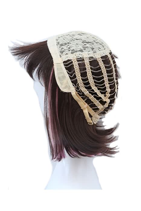 Kizuna AI AI Channel Youtuber Short Straight Brown Mixed Pink Cosplay Wigs - lemailwigs