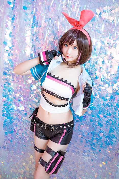 Kizuna AI AI Channel Youtuber Short Straight Brown Mixed Pink Cosplay Wigs - lemailwigs