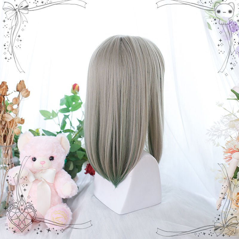L - email Straight Mixed Green Lolita Wig - lemailwigs