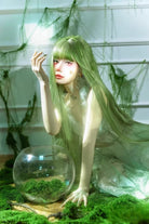 L - email Wig 130cm Extra Long Green Straight Lolita Wig - lemailwigs