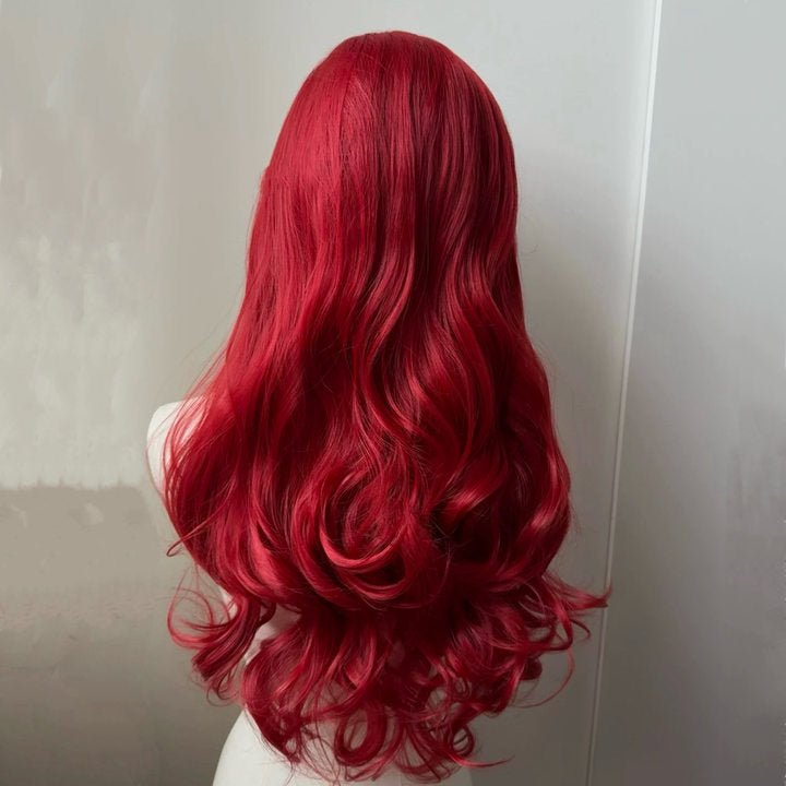 L - email Wig 13×6 Hand Hook Lace Red 70cm Long Curls Wig - lemailwigs