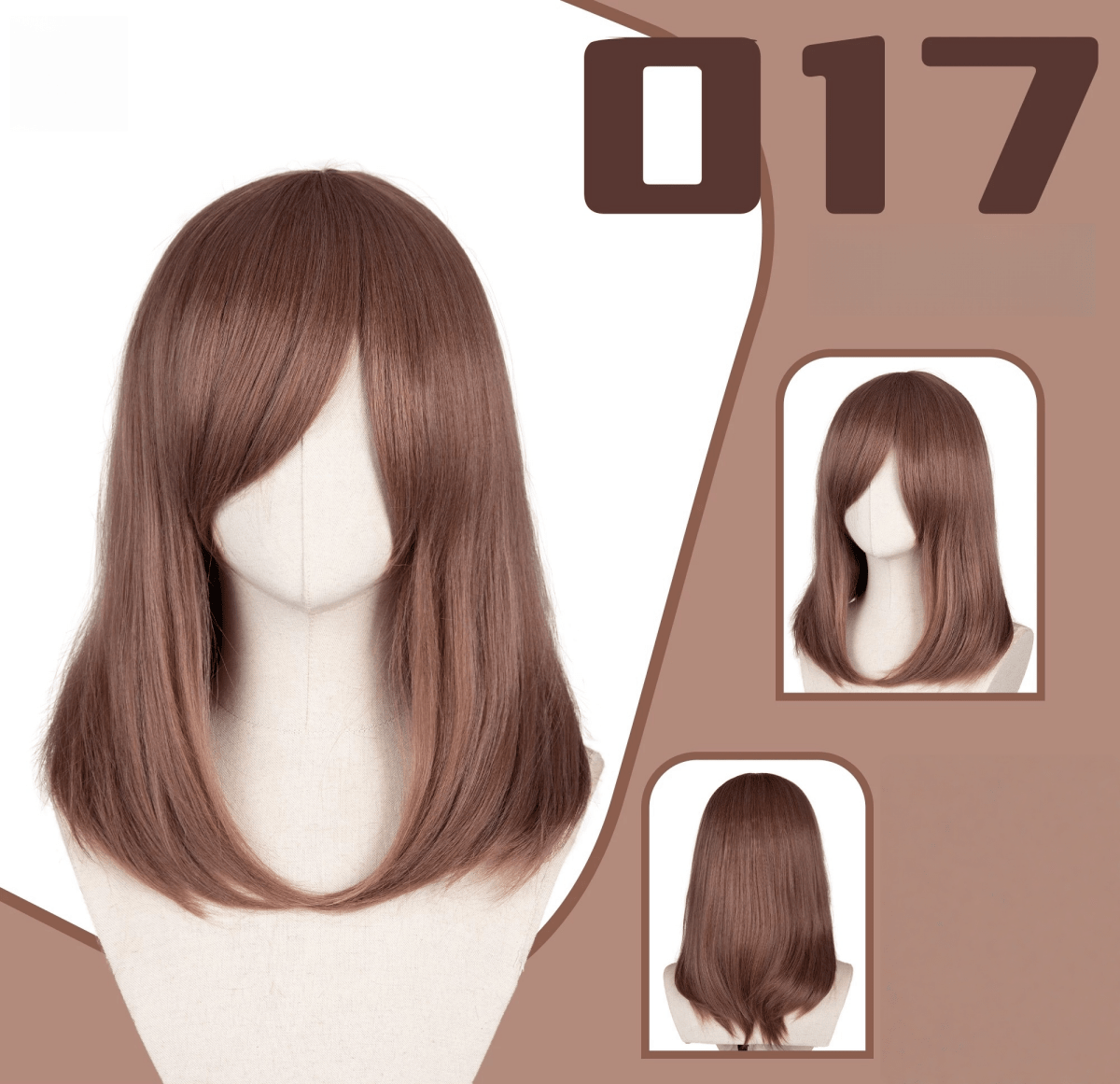 L - email Wig 24 Colors Black White Gray Brown 40cm General Cosplay Wigs - lemailwigs