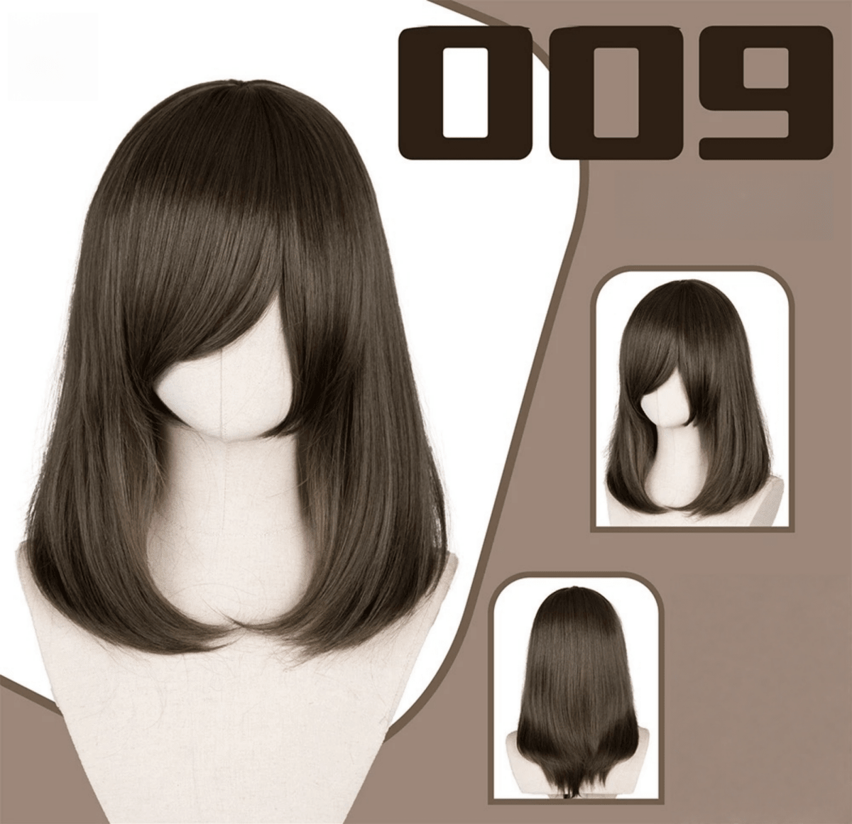 L - email Wig 24 Colors Black White Gray Brown 40cm General Cosplay Wigs - lemailwigs