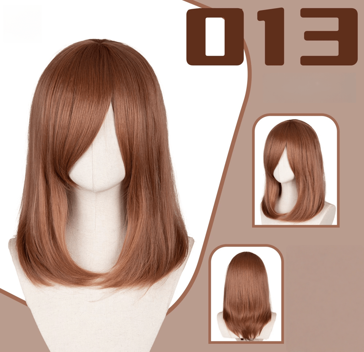 L - email Wig 24 Colors Black White Gray Brown 40cm General Cosplay Wigs - lemailwigs