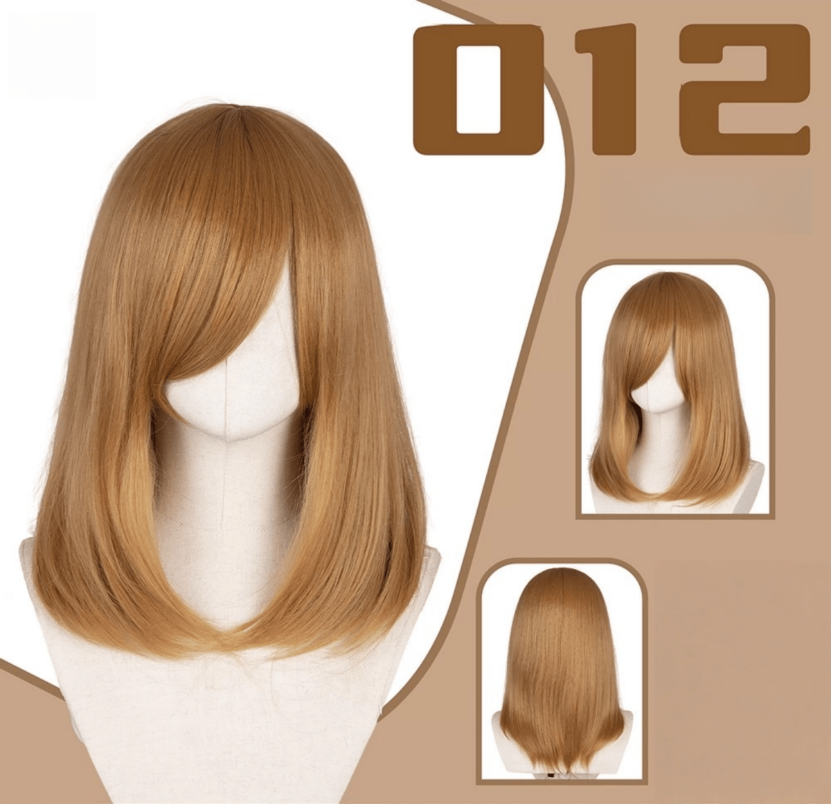 L - email Wig 24 Colors Black White Gray Brown 40cm General Cosplay Wigs - lemailwigs