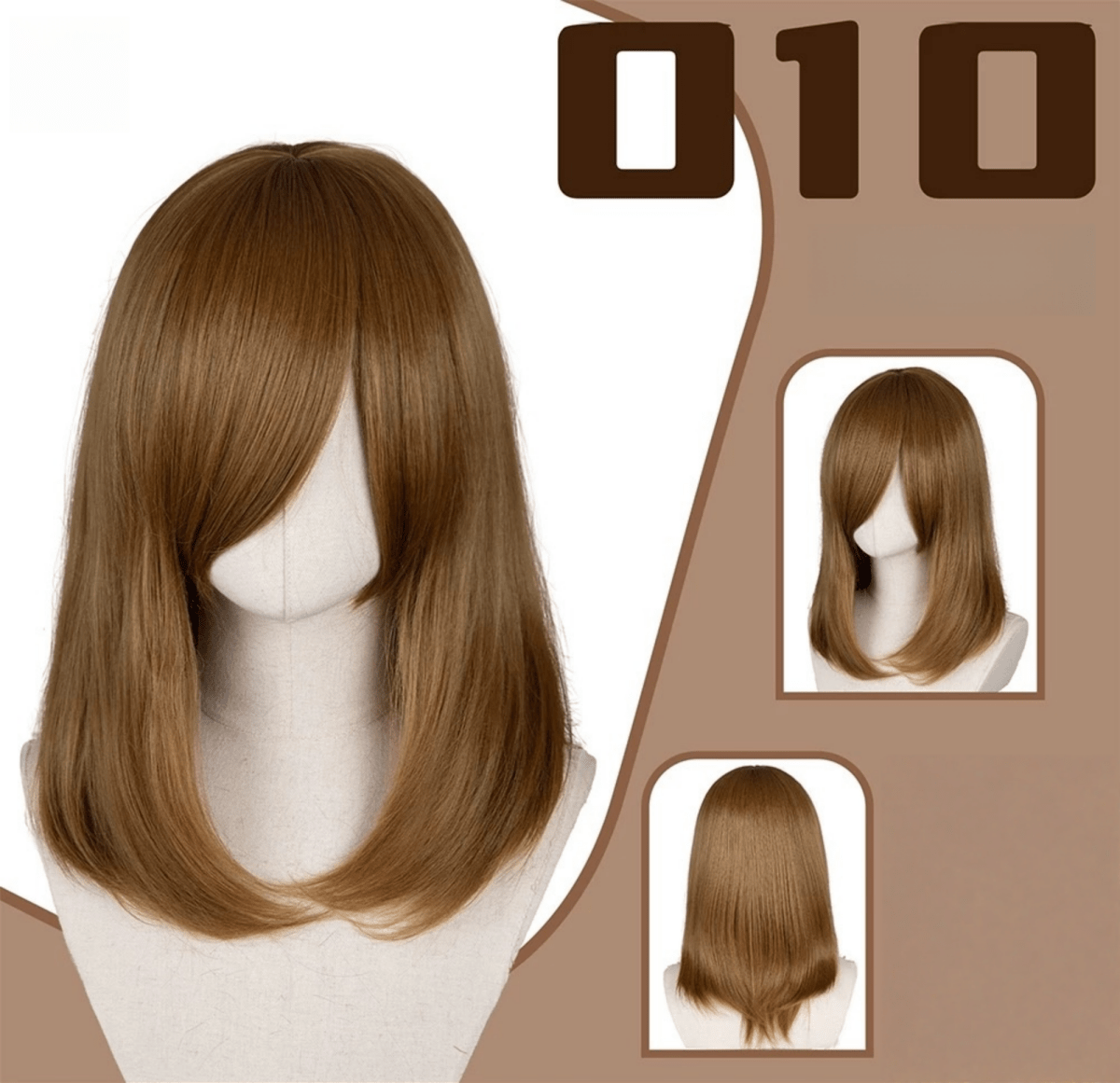 L - email Wig 24 Colors Black White Gray Brown 40cm General Cosplay Wigs - lemailwigs