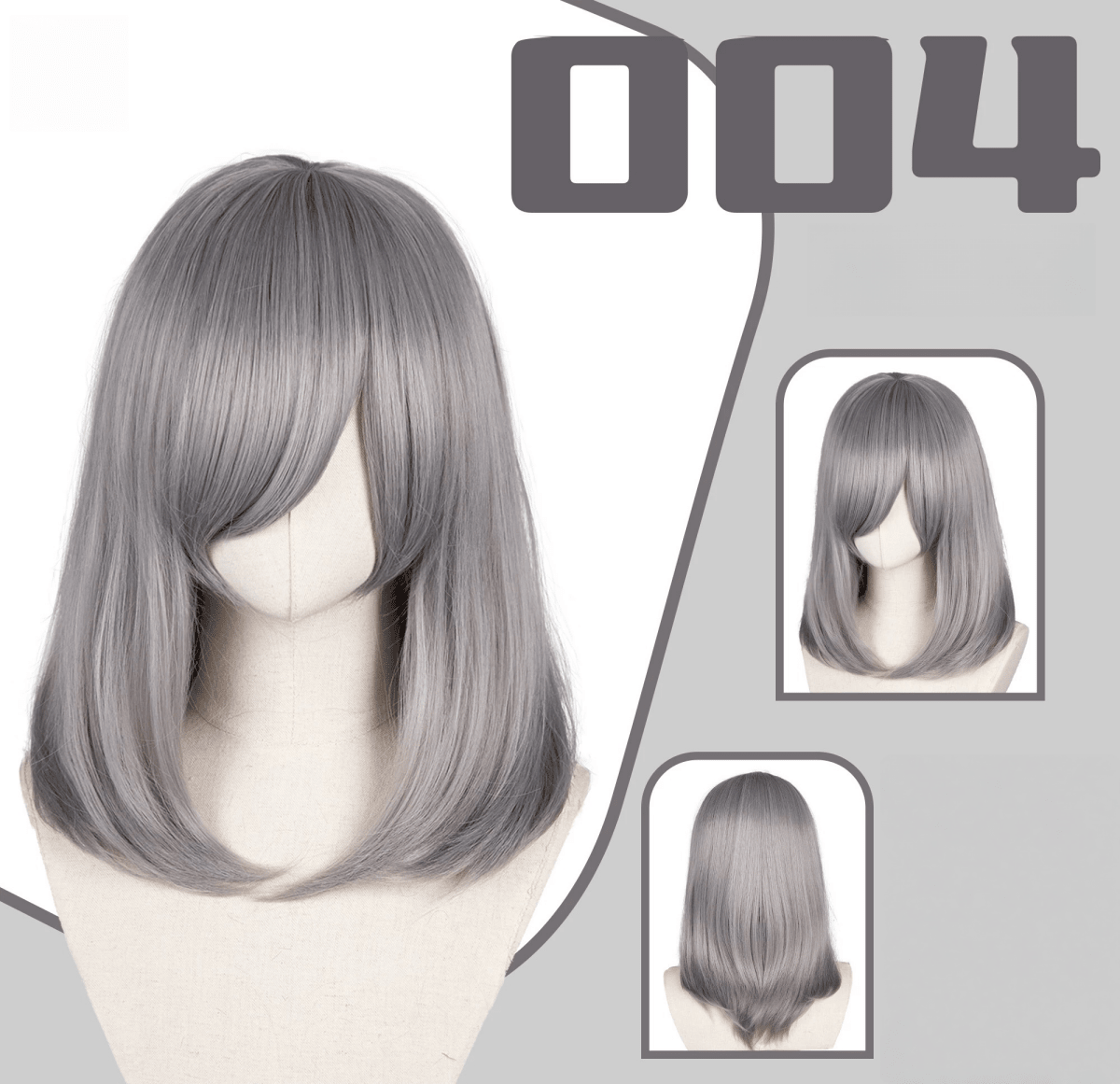 L - email Wig 24 Colors Black White Gray Brown 40cm General Cosplay Wigs - lemailwigs