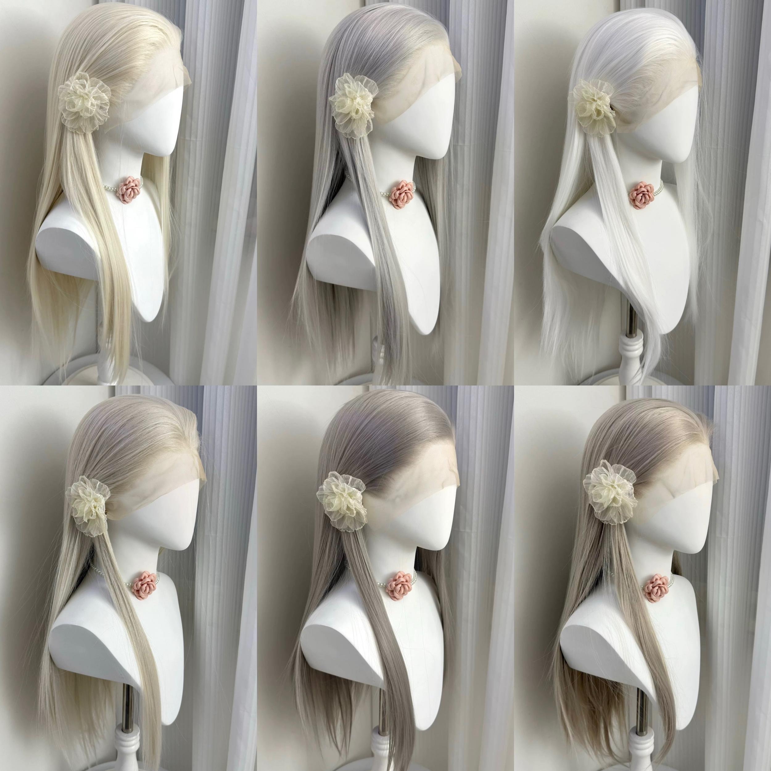 L - email Wig 6 Colors 13 x 3.5 Hand Hook 70cm Long Straight Lace Front Wigs - lemailwigs
