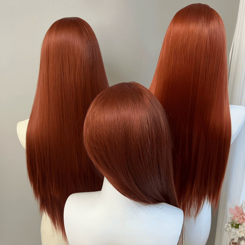 L - email Wig 6 Colors 13×4 Hand Hook 80cm Long Straight Font Lace Wig - lemailwigs