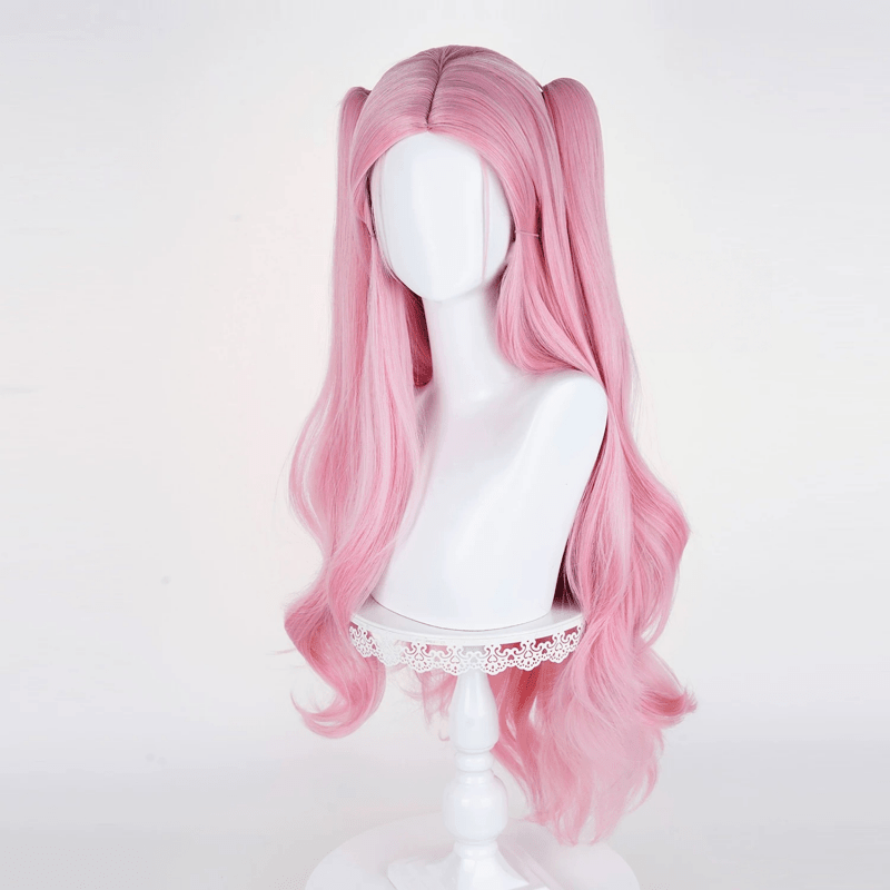 L - email Wig Alien Stage Mizi x Aniplus Collab Cafe Pink Cosplay Wig - lemailwigs