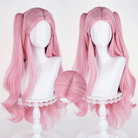 L - email Wig Alien Stage Mizi x Aniplus Collab Cafe Pink Cosplay Wig - lemailwigs