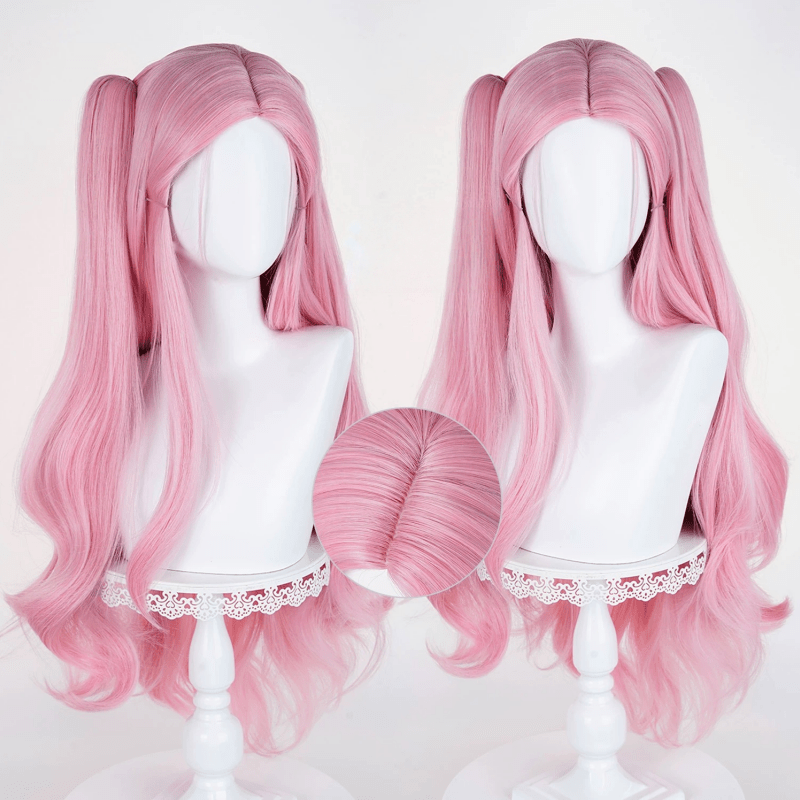L - email Wig Alien Stage Mizi x Aniplus Collab Cafe Pink Cosplay Wig - lemailwigs