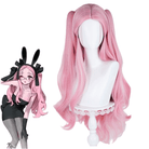 L - email Wig Alien Stage Mizi x Aniplus Collab Cafe Pink Cosplay Wig - lemailwigs
