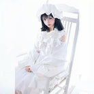 L - email Wig Alien Stage Sua White Dress Halloween Cosplay Costume - lemailwigs