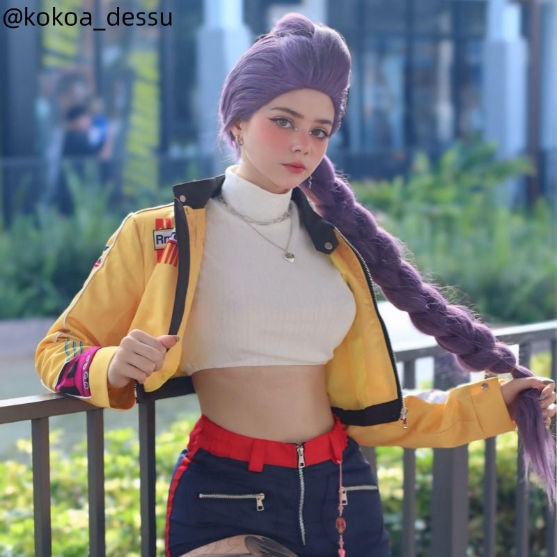 L - email Wig Anime Movie Huntrix Kpop Demon Hunter Rumi Cosplay Costume & Wig Full Set - lemailwigs