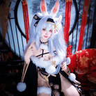 L - email Wig Azur Lane Laffey II Bunny Girl Cosplay Costume - lemailwigs