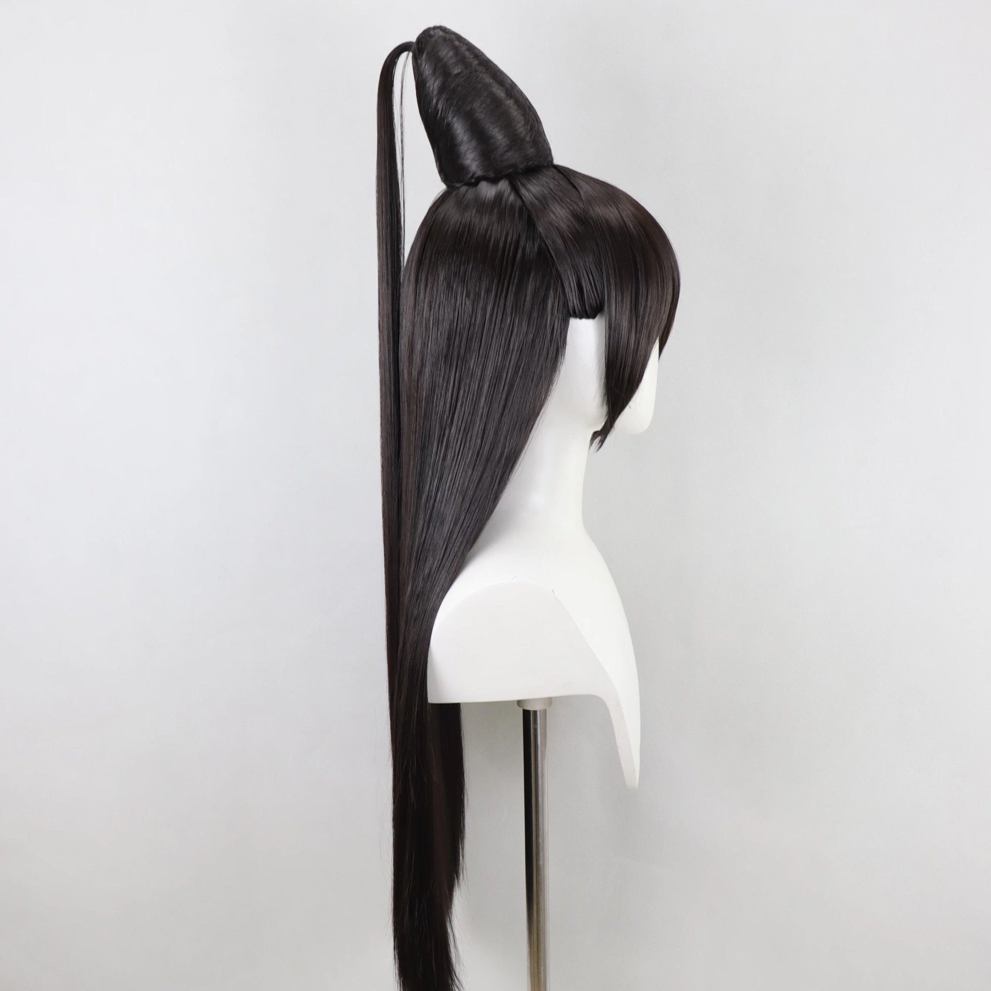 L - email Wig Bayonetta 80cm Long Black Color Cosplay Wig - lemailwigs
