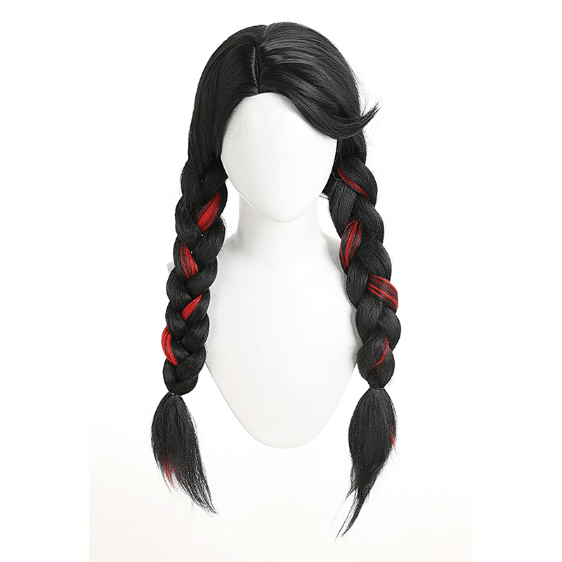 L - email Wig Bayonetta Black Mixed Red Cosplay Wig - lemailwigs