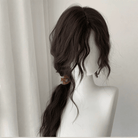 L - email Wig Black 65cm Long Curly Front Lace Wig - lemailwigs