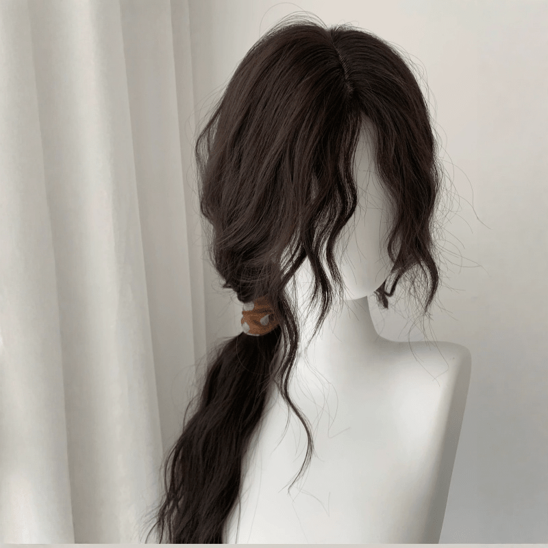 L - email Wig Black 65cm Long Curly Front Lace Wig - lemailwigs