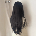 L - email Wig Black Brown Long Straight Front Lace Wig - lemailwigs