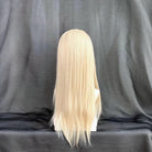 L - email Wig Blonde Platinum 65cm Middle Parting Bangs Lace Front Long Wig - lemailwigs