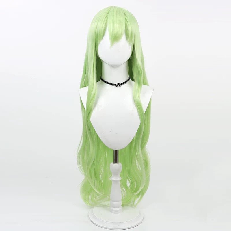 L - email Wig Blue Archive Highlander Railroad School Green Cosplay Wig - lemailwigs