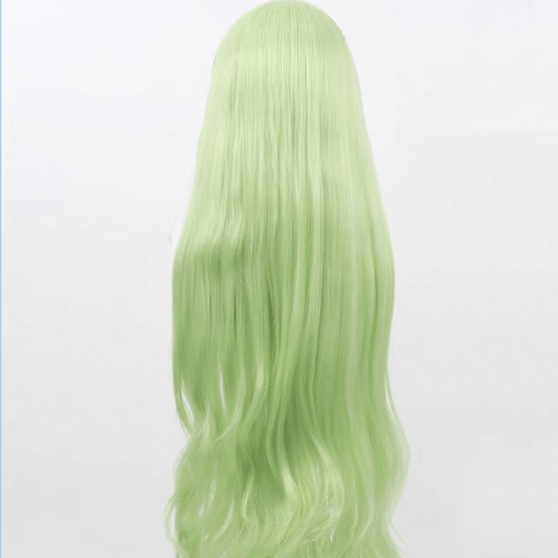 L - email Wig Blue Archive Highlander Railroad School Green Cosplay Wig - lemailwigs