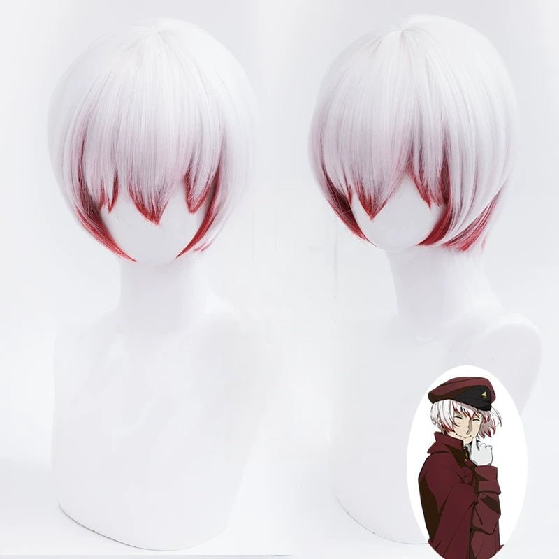 L - email Wig Bungo Stray Dogs Saigiku Jouno Color Mixing Short Cosplay Wig - lemailwigs