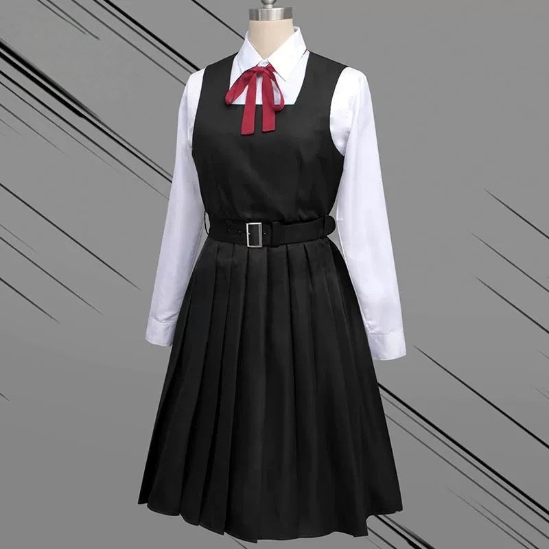 L - email Wig Chainsaw Man Asa Mitaka Cosplay Costume And Wig Full Set - lemailwigs