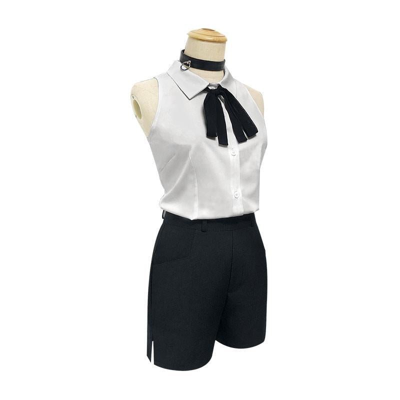 L - email Wig Chainsaw Man Reze Bomb Devil Cosplay Costume And Wig Full Set - lemailwigs