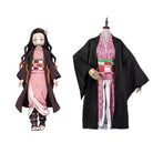 L - email Wig Demon Slayer Kamado Nezuko Kid's Halloween Cosplay Costume - lemailwigs