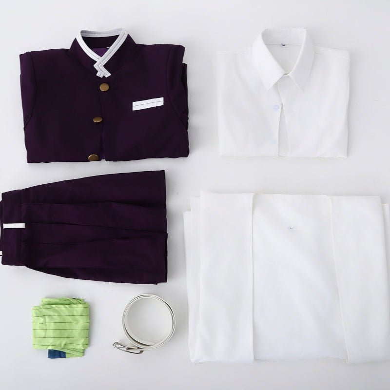 L - email Wig Demon Slayer Kimetsu no Yaiba Kanroji Mitsuri Uniform Halloween Cosplay Costume And Wig Full Set - lemailwigs