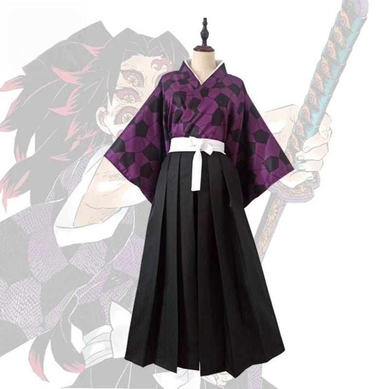 L - email Wig Demon Slayer: Kimetsu no Yaiba Kokushibo Full Set Halloween Cosplay Costume And Wig Full Set - lemailwigs
