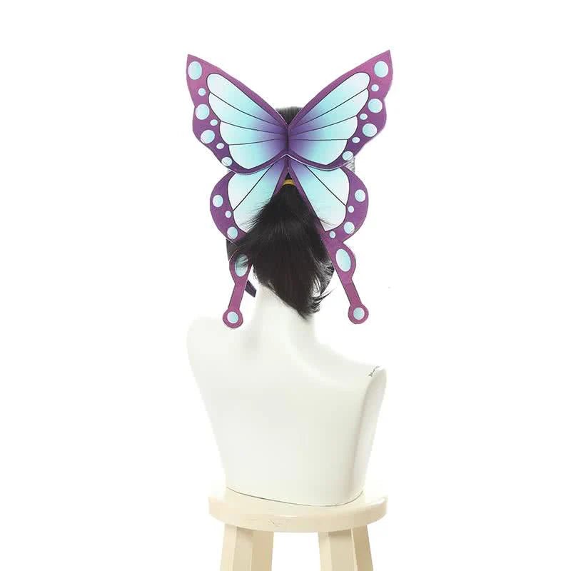 L - email Wig Demon Slayer Kocho Shinobu Uniform Halloween Cosplay Costume And Wig Full Set - lemailwigs