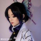 L - email Wig Demon Slayer Kocho Shinobu Uniform Halloween Cosplay Costume And Wig Full Set - lemailwigs